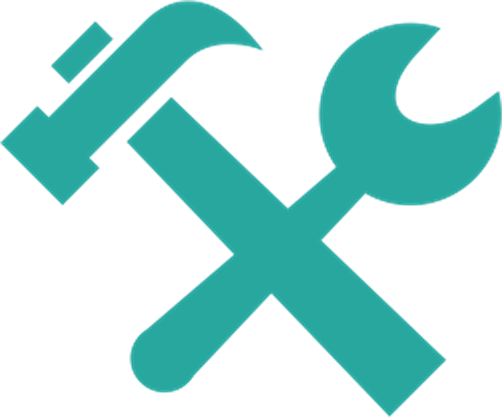 green icon of hammer and wrench crossed